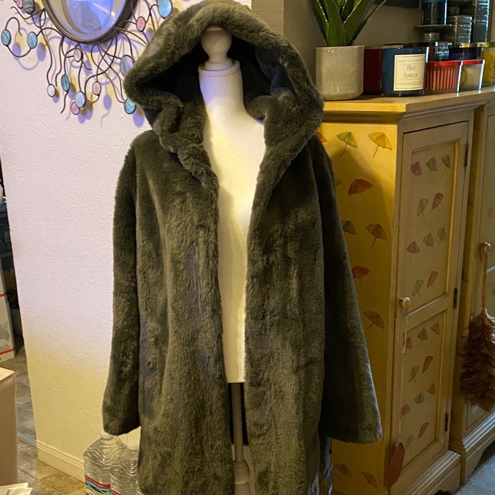 DKNY Forest Green Teddy Jacket